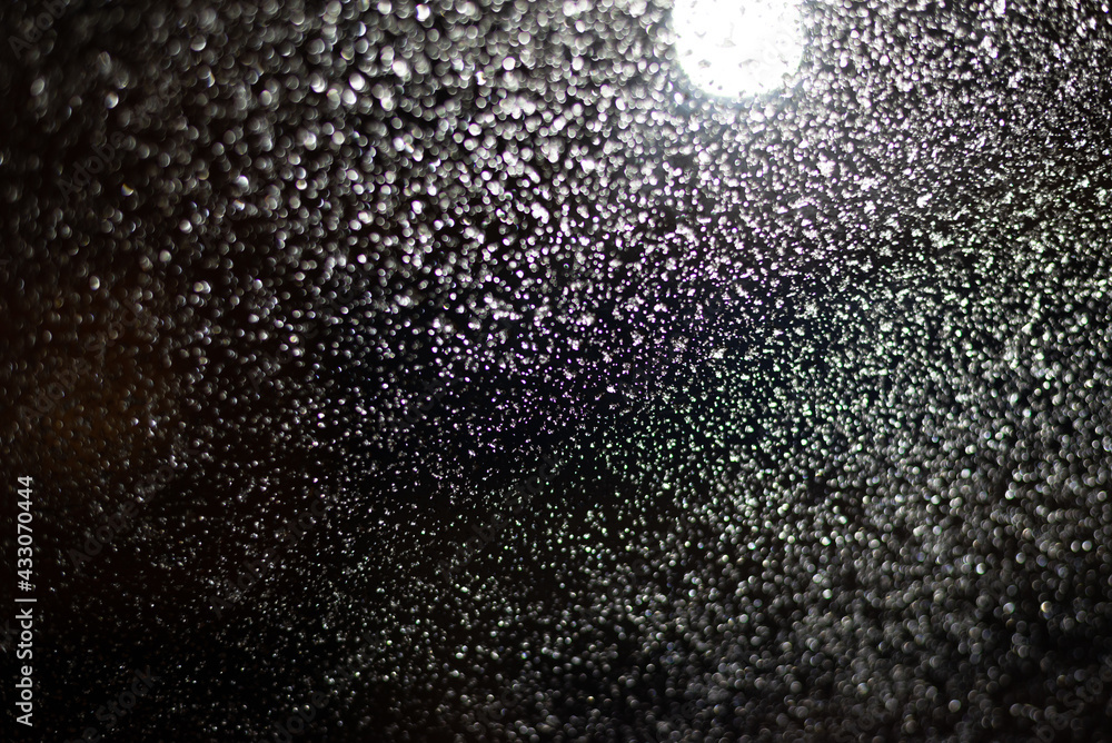 Blurred background with raindrops and lights. Blurred background with raindrops and lights.