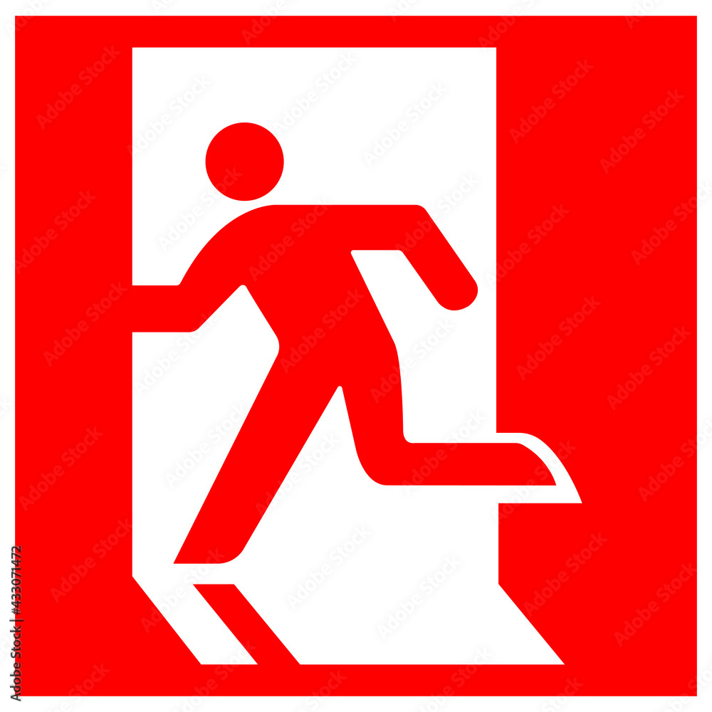 Emergency Exit Symbol Sign, Vector Illustration, Isolate On White Background Label. EPS10 Emergency Exit Symbol Sign, Vector Illustration, Isolate On White Background Label. EPS10