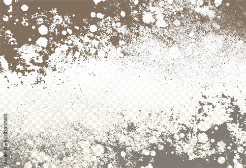 Mold, mildew, decay, stains, splashes, explosion. On an isolated background. Trail of grunge blots and splashes. Vector pattern of natural origin.