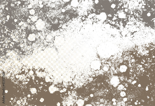 Mold, mildew, decay, stains, splashes, explosion. On an isolated background. Trail of grunge blots and splashes. Vector pattern of natural origin.