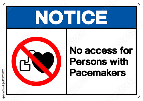 Notice No Access For Persons With Pacemakers Symbol Sign, Vector Illustration, Isolate On White Background Label .EPS10