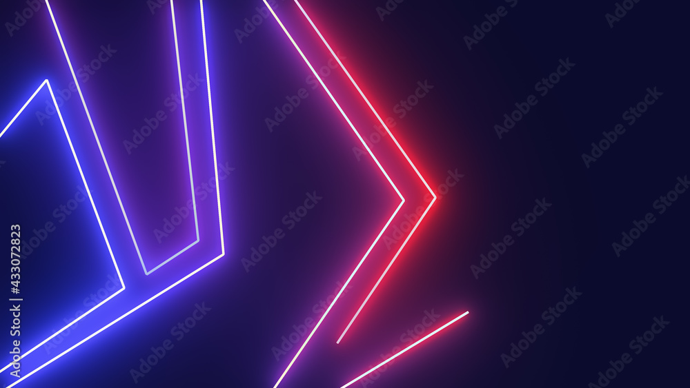 3D rendering of glowing lines on a black background. Can be used to create a variety of media