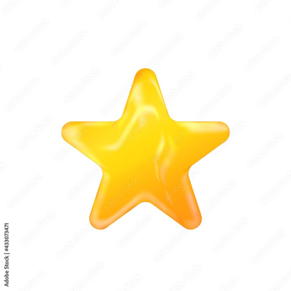 3D golden realistic star isolated on white background. Festive holiday icon. Celebration concept, metallic gold shape. Invitation mock up 3D golden realistic star isolated on white background. Festive holiday icon. Celebration concept, metallic gold shape. Invitation mock up