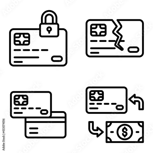 Credit or Debit card icon set Payment related vector