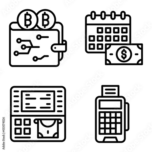 Digital Payment icon set Payment related vector