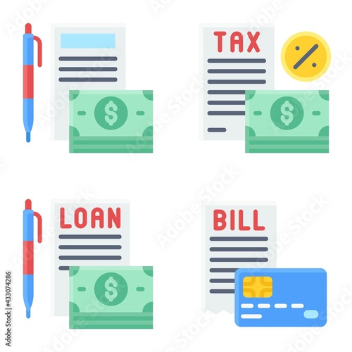 Payment documents icon set Payment related vector