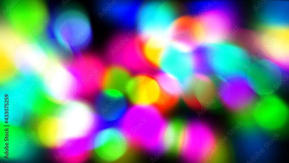 Colorful circles with bokeh background illustration