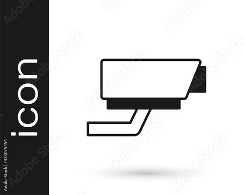 Black Security camera icon isolated on white background. Vector