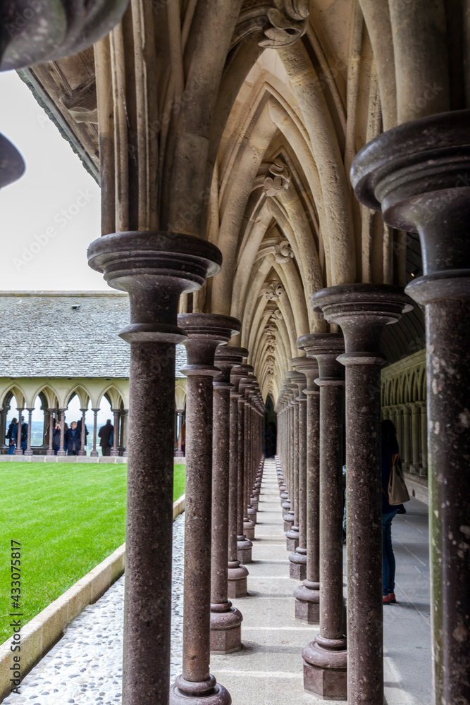 Colonnade at Mont Saint Michel Abbey