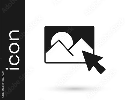 Black Photo retouching icon isolated on white background. Photographer, photography, retouch icon. Vector