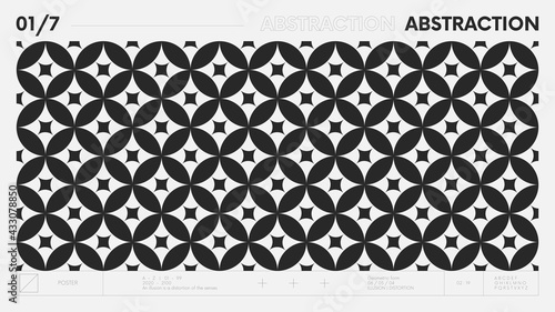 Abstract modern geometric banner with simple shapes in black and white colors, graphic composition design vector background, monochrome circles pattern with overlay effect