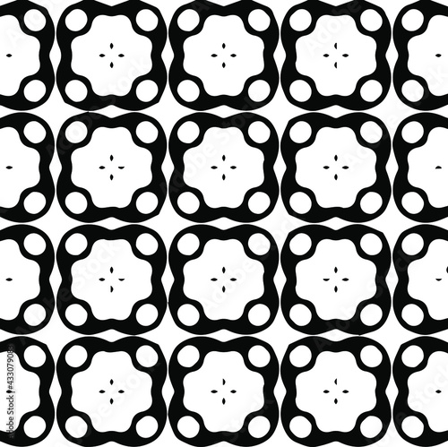 Geometric vector pattern with Black and white colors. Seamless abstract ornament for wallpapers and backgrounds.