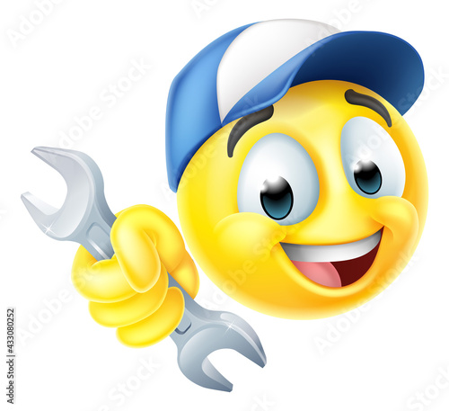 Mechanic or Plumber Spanner Emoticon Emoji Icon