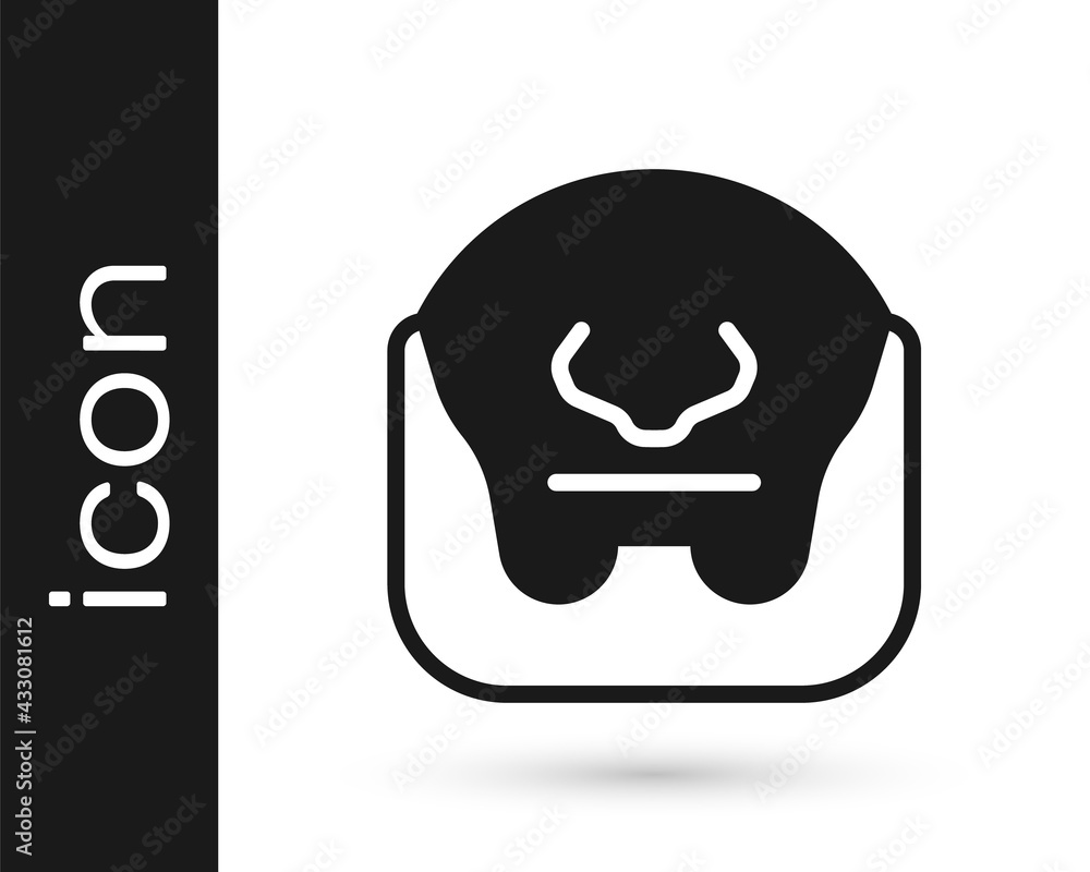 Black Mustache and beard icon isolated on white background. Barbershop symbol. Facial hair style. Vector Black Mustache and beard icon isolated on white background. Barbershop symbol. Facial hair style. Vector