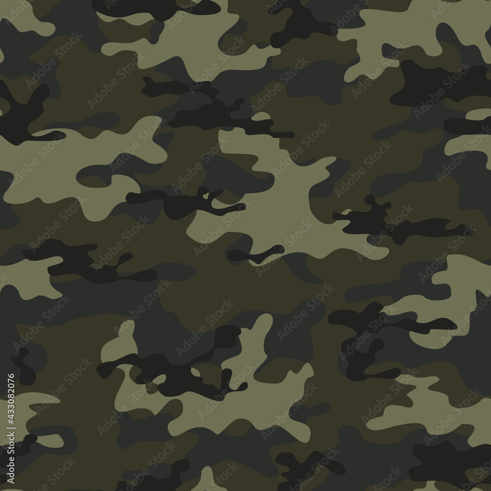 Fototapeta premium Army camouflage seamless pattern, background for printing clothing, fabric