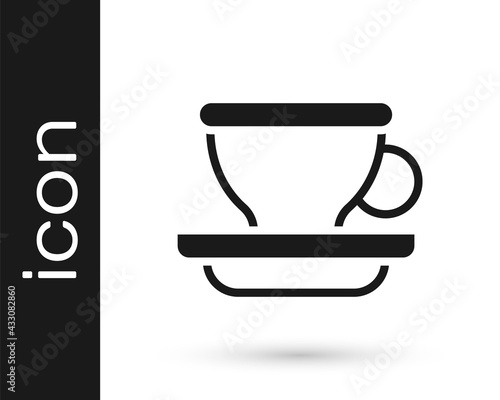 Black Coffee cup icon isolated on white background. Tea cup. Hot drink coffee. Vector