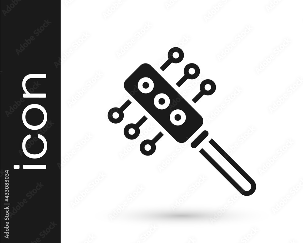 Black Hairbrush icon isolated on white background. Comb hair sign. Barber symbol. Vector Black Hairbrush icon isolated on white background. Comb hair sign. Barber symbol. Vector
