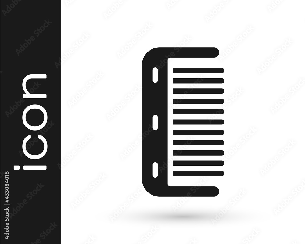 Black Hairbrush icon isolated on white background. Comb hair sign. Barber symbol. Vector Black Hairbrush icon isolated on white background. Comb hair sign. Barber symbol. Vector