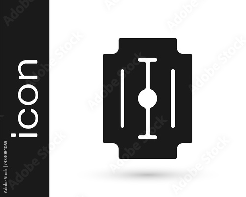 Black Blade razor icon isolated on white background. Vector