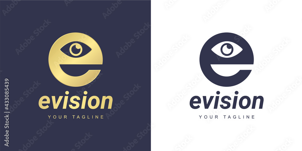 Naklejka premium Letter e logo with a minimalist 