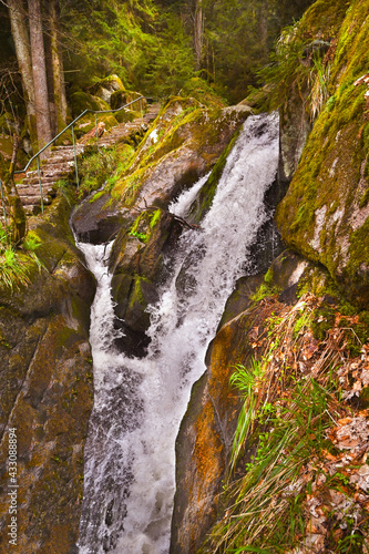 The Gertelbach waterfall in the Bühler valley, Northern Black Forest. Baden-Wuerttemberg, Germany, Europe photo