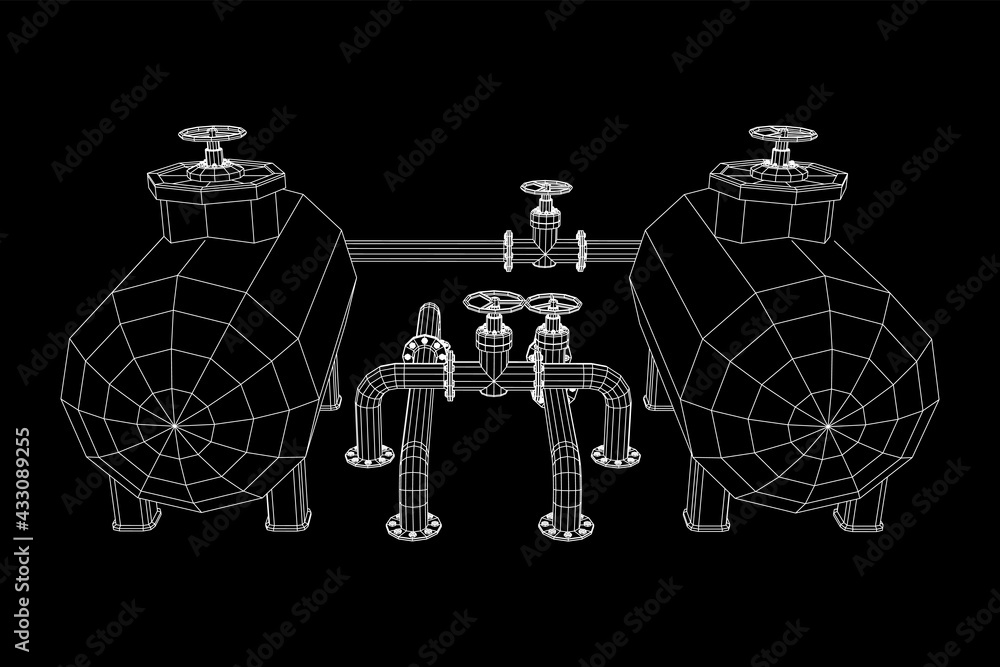 Oil tank storage of flammable materials and pipeline with valve ...