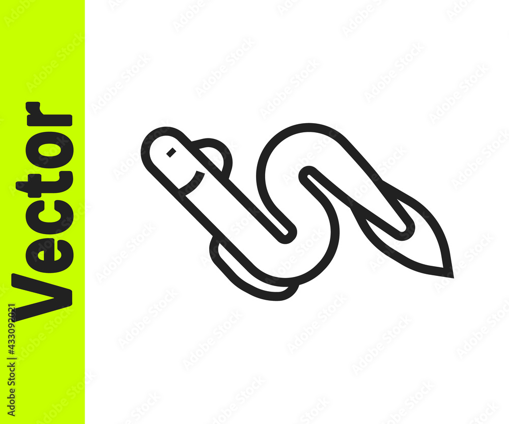 Black line Eel fish icon isolated on white background. Vector Black line Eel fish icon isolated on white background. Vector