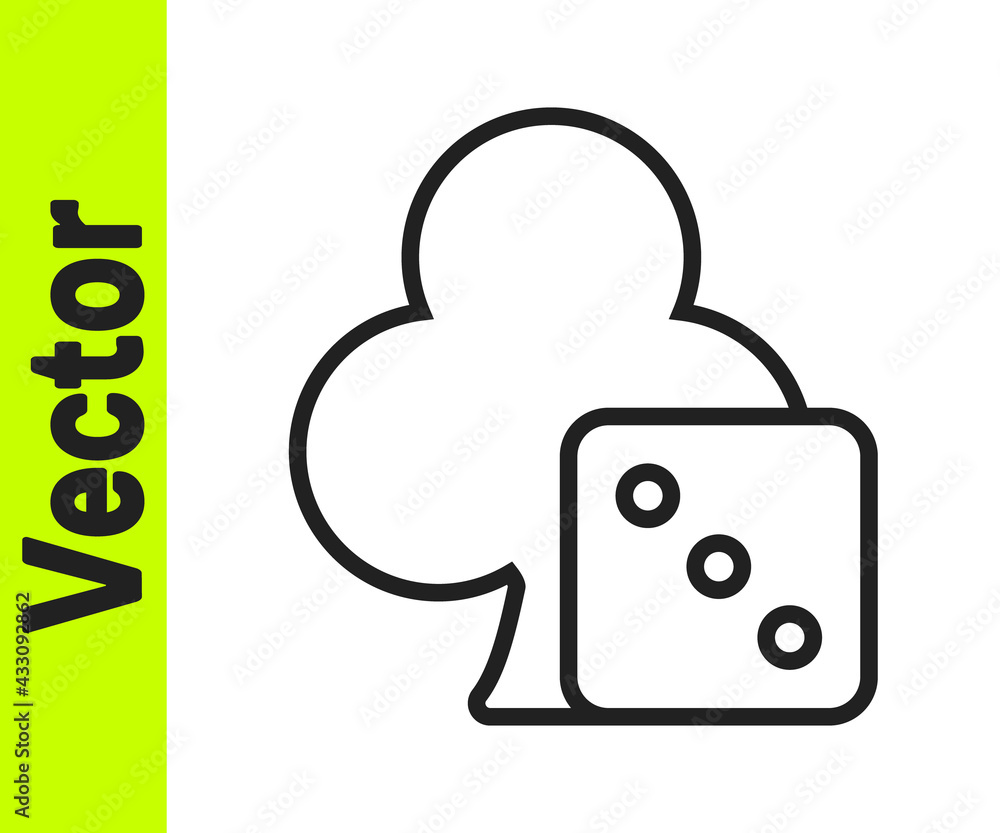 Black line Game dice icon isolated on white background. Casino gambling. Vector Black line Game dice icon isolated on white background. Casino gambling. Vector