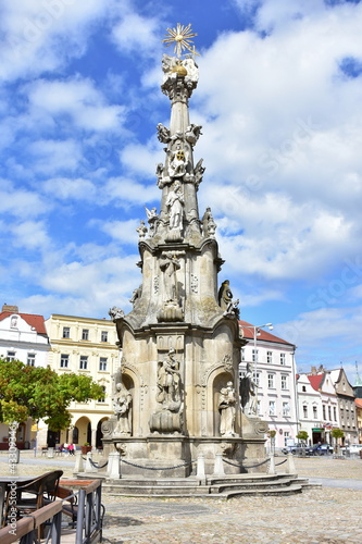 memorial plague column of the Holy Trinity in town Jinrichuv Hradec in Czech republic