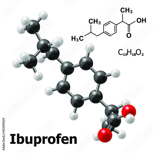 Ibuprofen molecule structure
