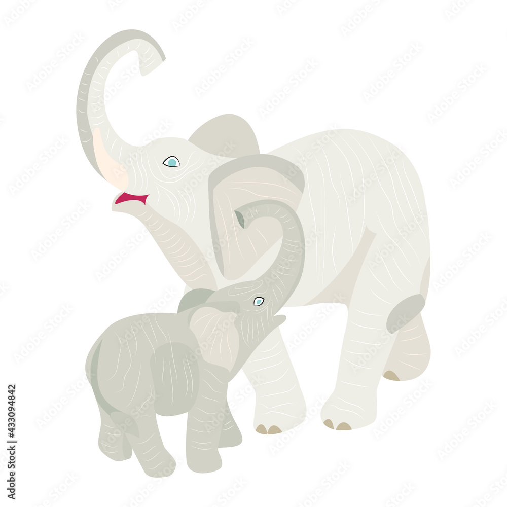 Elephant, vector image. A symbol of love, eternity, wisdom, supreme power. Feng Shui talisman.