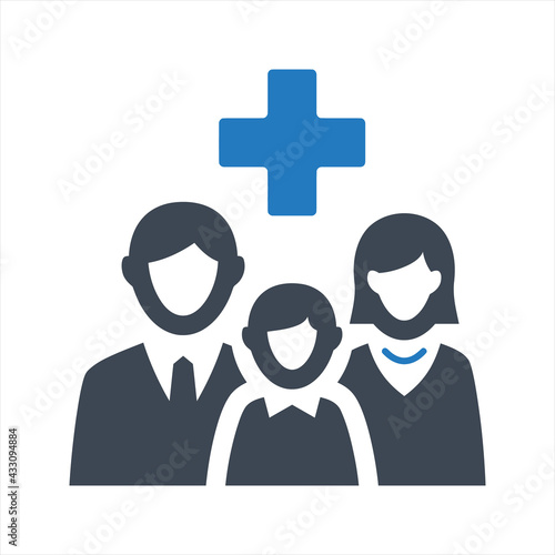 Family healthcare icon, vector and glyph