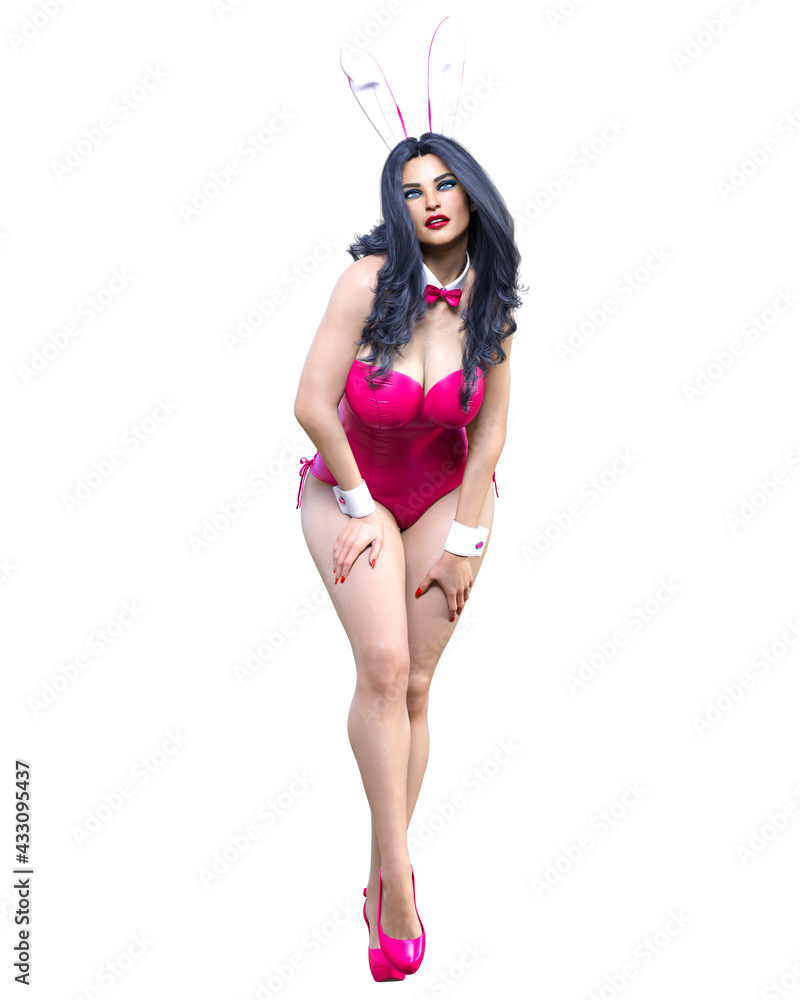 Bunny Girl.Sexy woman long legs. Swimsuit corset and shoes. Bunny Girl.Sexy woman long legs. Swimsuit corset and shoes.
