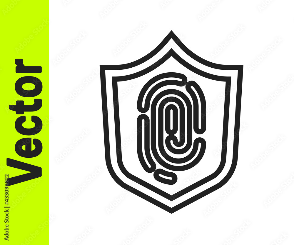 Black line Fingerprint icon isolated on white background. ID app icon. Identification sign. Touch id. Vector Black line Fingerprint icon isolated on white background. ID app icon. Identification sign. Touch id. Vector