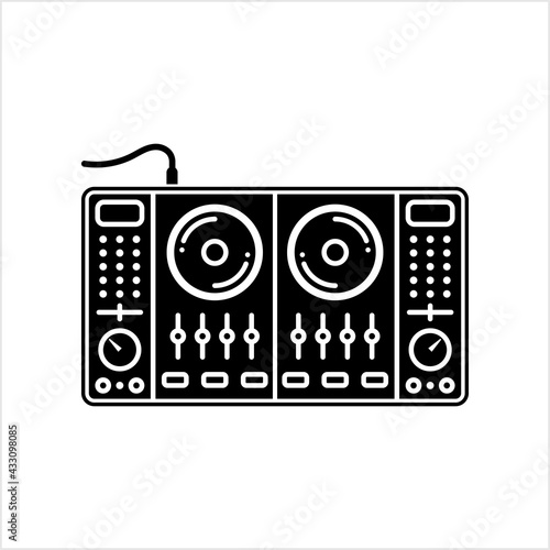 Dj Mixer Icon, Disc Jockeys Audio Mixing Console