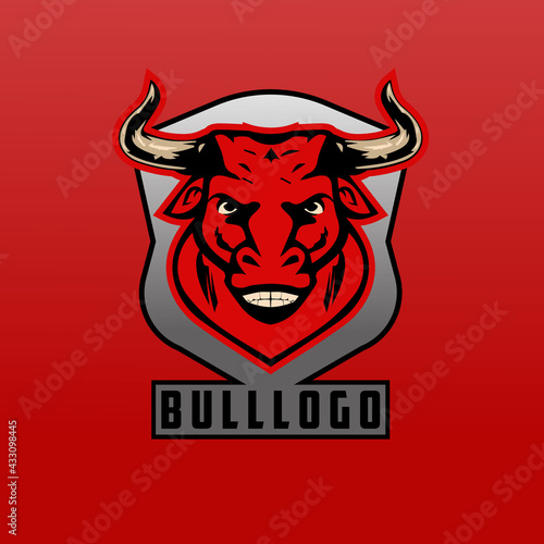 Bull Red Mascot Logo for Business and Company