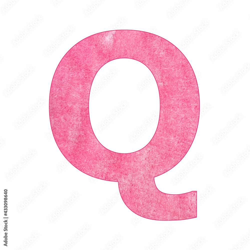 Alphabet Letter Q - Pink plush texture Alphabet Letter Q - Pink plush texture
