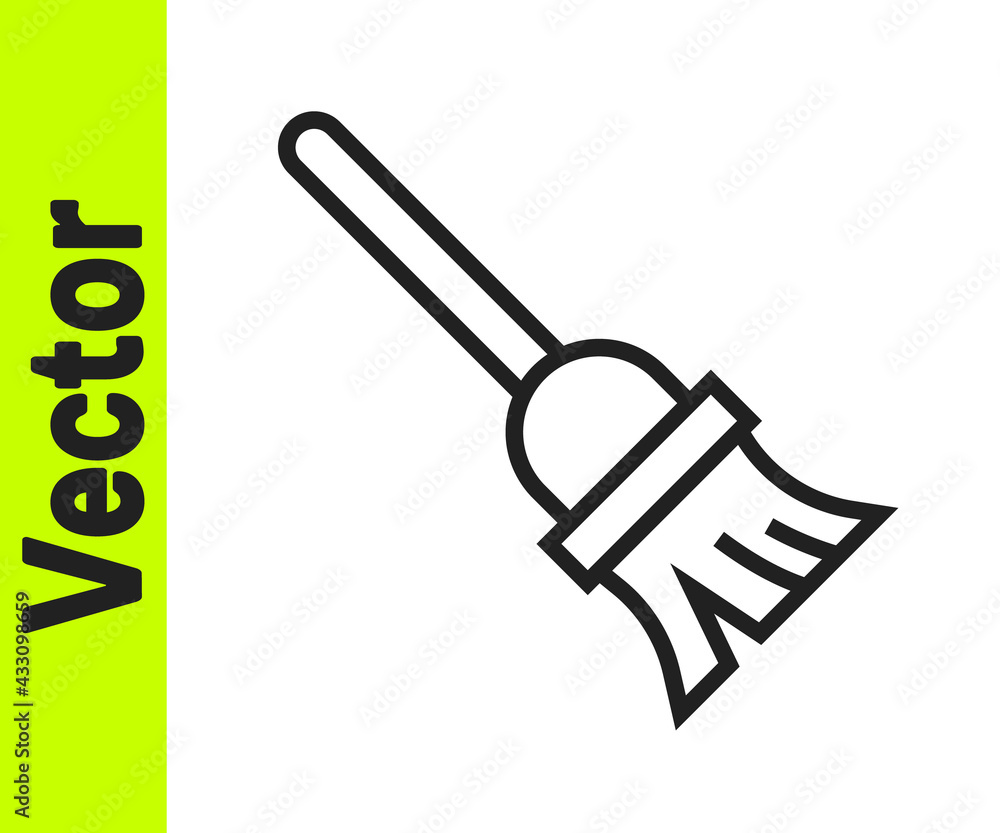 Black line Mop icon isolated on white background. Cleaning service concept. Vector Black line Mop icon isolated on white background. Cleaning service concept. Vector