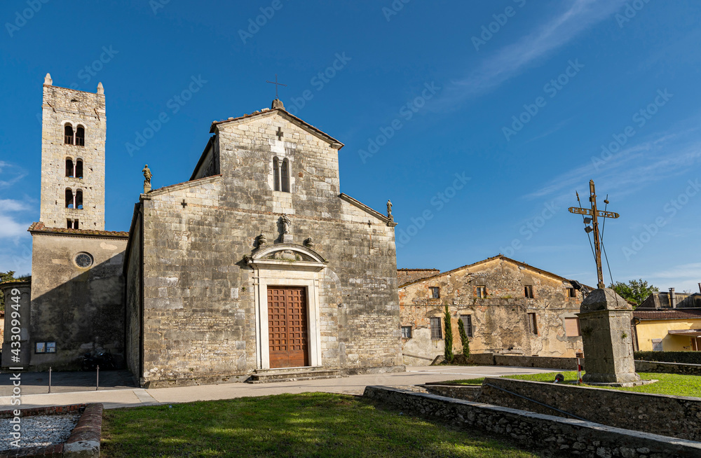 Camaiore, Lucca, Italy:  the parish church of Santo Stefano and San Giovanni Battista is a sacred building located along the Via Francigena 