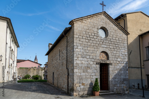 Camaiore, Lucca, Italy: the little San Michele Arcangelo church in Armando Diaz square