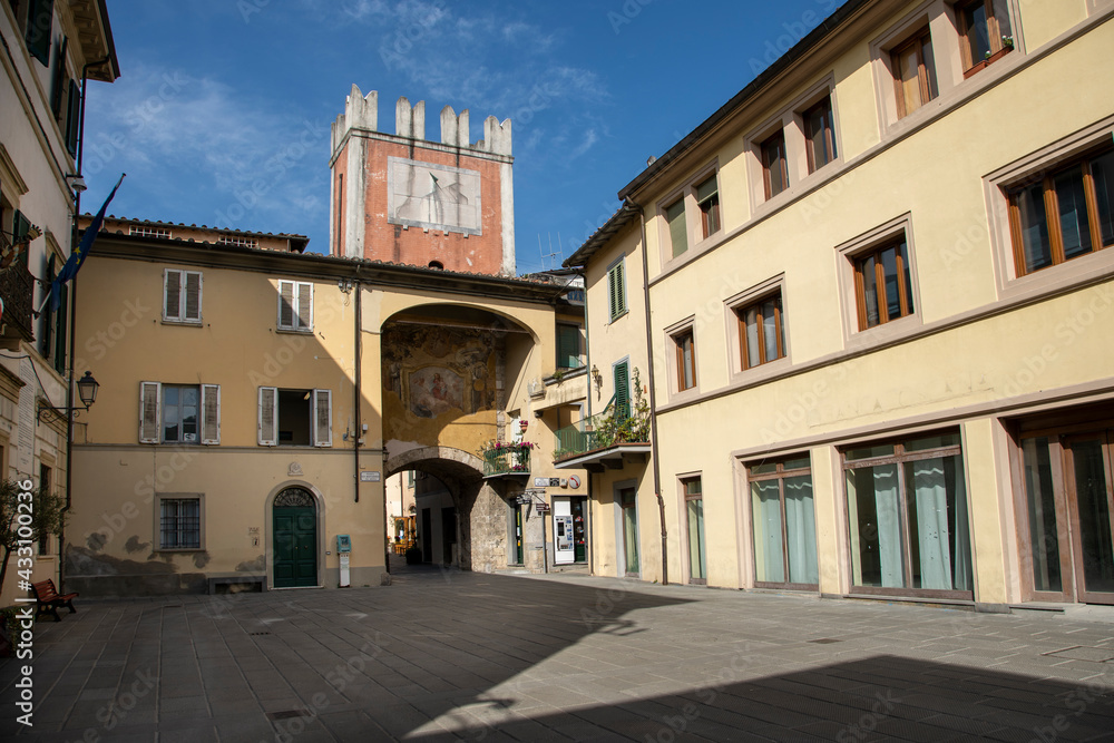Camaiore, Lucca, Italy: San Bernardino Square in the old city center