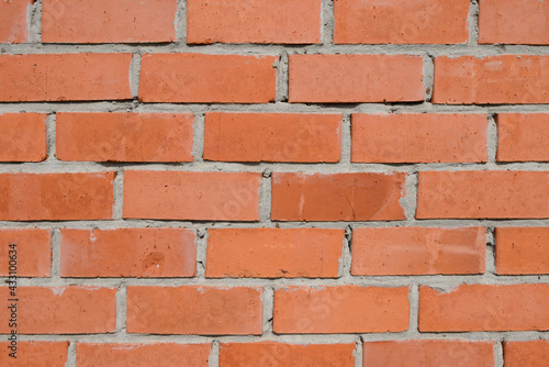 Red brick and Cement mortar brick wall surface