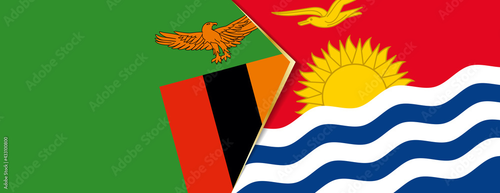 Zambia and Kiribati flags, two vector flags. Zambia and Kiribati flags, two vector flags.