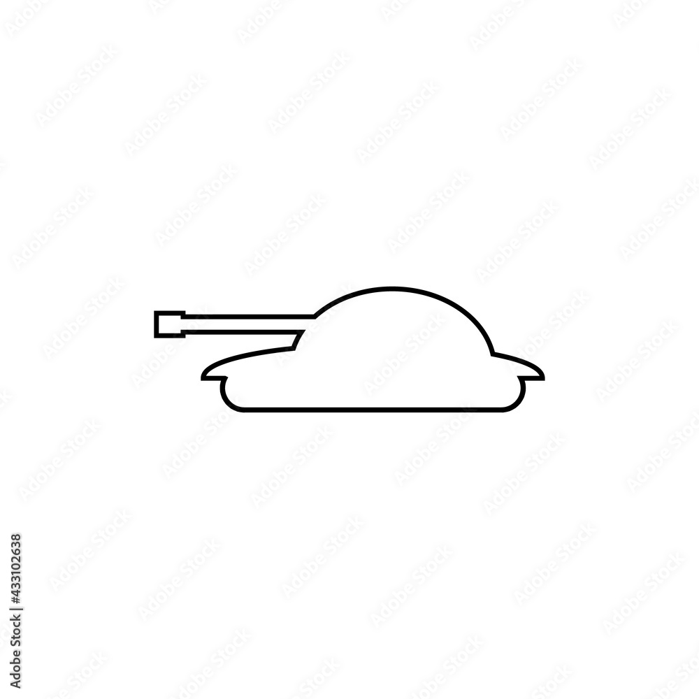 Tank line icon. Simple style no war poster background symbol. Logo design element. T-shirt printing. Vector for sticker. Tank line icon. Simple style no war poster background symbol. Logo design element. T-shirt printing. Vector for sticker.