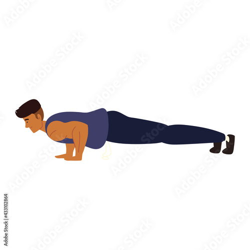 man exercising push ups