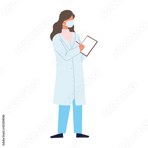female doctor clipboard