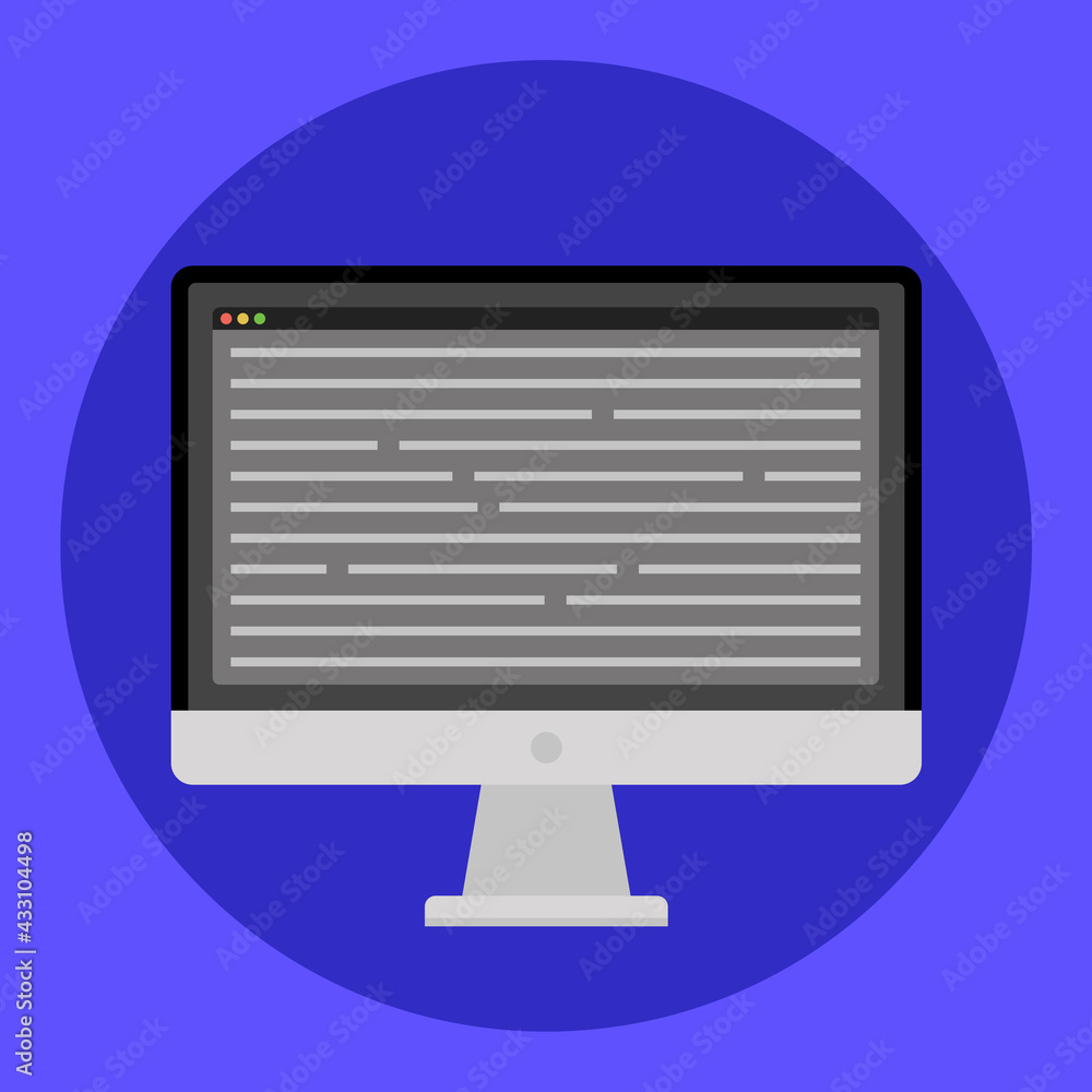 Computer in flat style. Vector illustration. Computer in flat style. Vector illustration.