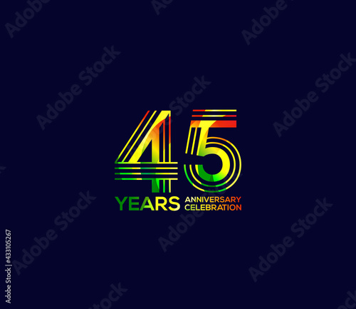 Wallpaper Mural Mixed colors, Festivals 45 Year Anniversary, Party Events, Company Based, Banners, Posters, Card Material, for Torontodigital.ca