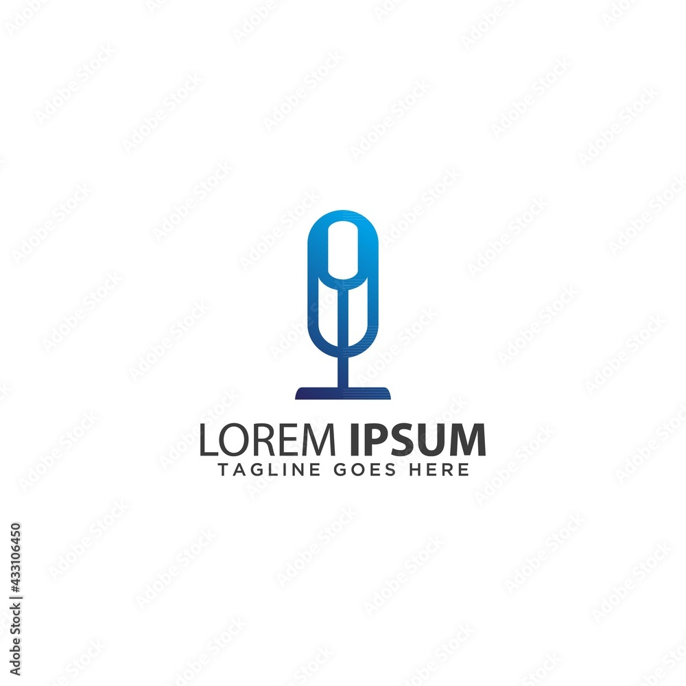 Microphone icon logo vector template. Podcast logo design. EPS10. Microphone icon logo vector template. Podcast logo design. EPS10.