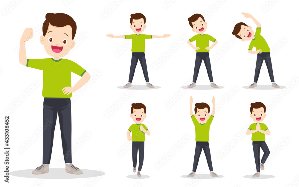 bundle set of man on exercise various actions bundle set of man on exercise various actions